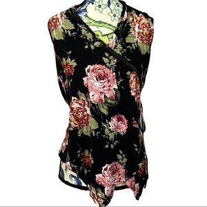 Loveapella Black with Floral Wrap Tank Size S